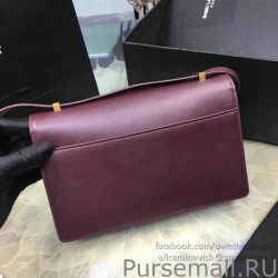 AAA+ YSL Saint Laurent Dylan Burgundy Calfskin Cross-body Bag 377827