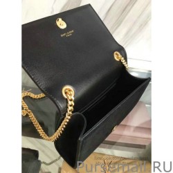 Best Yves Saint Laurent Black Suede Monogram Tassel Bag Y221240