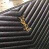 Best Saint Laurent Clutch Bag Black with Gold Hardware