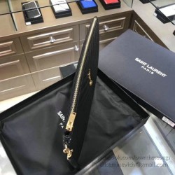 Best Saint Laurent Clutch Bag Black with Gold Hardware