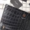 Top Quality Saint Laurent Medium Kate Monogram Crocodile Leather Shoulder Bag Black