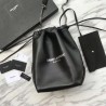 High YSL Saint Laurent Bucket Teddy Drawstring Bag Black