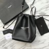 High YSL Saint Laurent Bucket Teddy Drawstring Bag Black