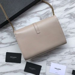 Designer YSL Saint Laurent Cassandra Bag With Monogram Slider Apricot