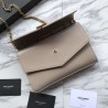 Designer YSL Saint Laurent Cassandra Bag With Monogram Slider Apricot