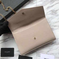 Designer YSL Saint Laurent Cassandra Bag With Monogram Slider Apricot