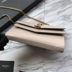 Designer YSL Saint Laurent Cassandra Bag With Monogram Slider Apricot