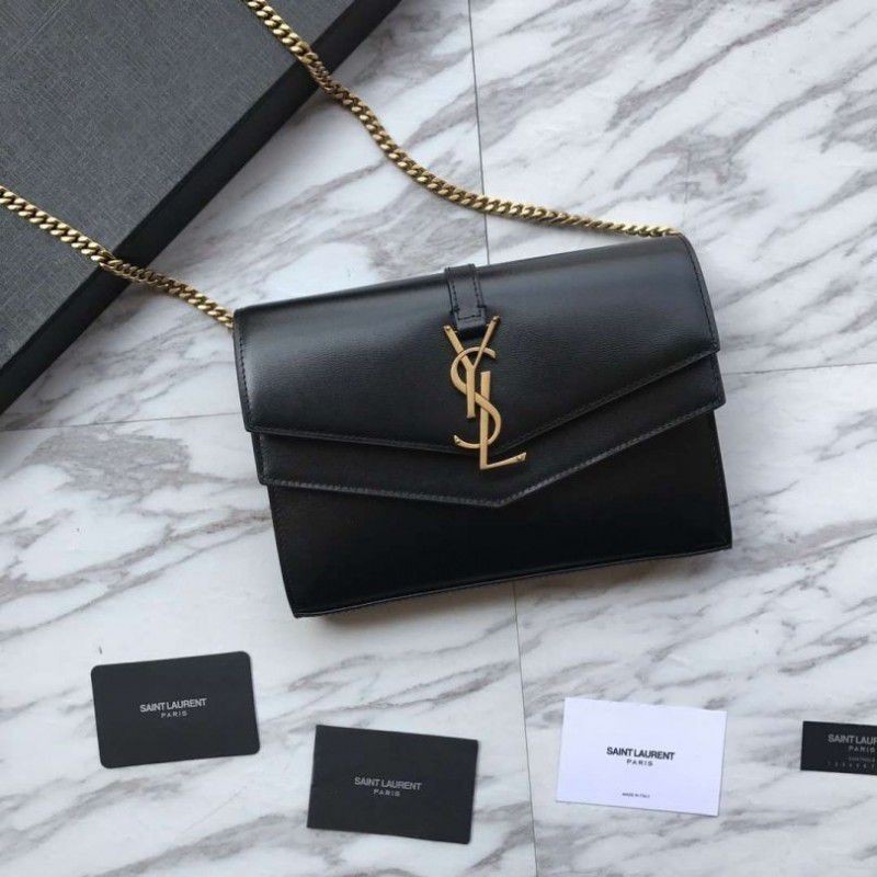 Top Quality YSL Saint Laurent Cassandra Bag With Monogram Slider Black