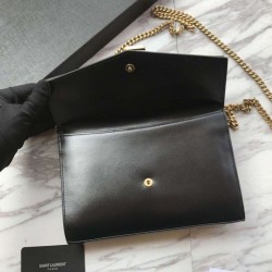 Top Quality YSL Saint Laurent Cassandra Bag With Monogram Slider Black