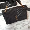 Perfect YSL Saint Laurent Envelope Large Bag Grain Poudre Embossed Leather Gold Hardware