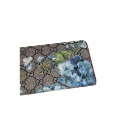 Best GG Blooms Zip Around Wallet 408665 Blue