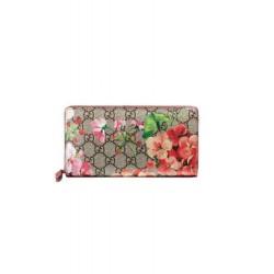 High GG Blooms Zip Around Wallet 408665 Pink