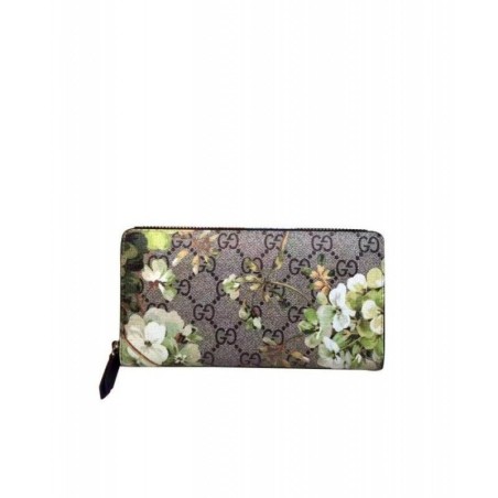 Best GG Blooms Zip Around Wallet Green