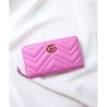 Luxury GG Marmont Matelasse Leather Zip-Around Wallet 443123 Peachblow