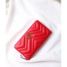 Perfect GG Marmont Matelasse Leather Zip-Around Wallet 443123 Red