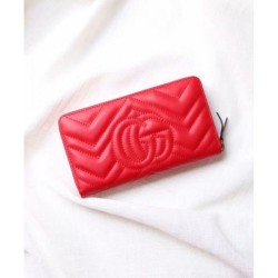 Perfect GG Marmont Matelasse Leather Zip-Around Wallet 443123 Red