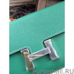Cheap Hermes Constance Long Wallet In Malachite Epsom Leather