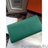 Cheap Hermes Constance Long Wallet In Malachite Epsom Leather