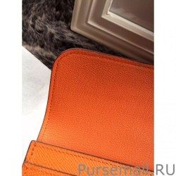 Wholesale Hermes Constance Long Wallet In Orange Epsom Leather