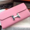 Perfect Hermes Constance Long Wallet In Pink Epsom Leather