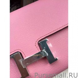 Perfect Hermes Constance Long Wallet In Pink Epsom Leather