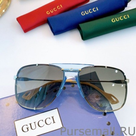 AAA+ GG0739S Round Frame Sunglass Blue /Brown