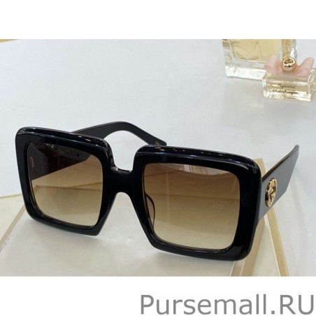 Fashion GG0783S Square Sunglass Black /Brown