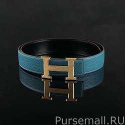 Top Quality Hermes Original HB5099 Blue Belts