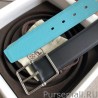 High Hermes Bleu Obscur Saddle 38MM Reversible Belt