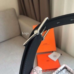 1:1 Mirror Hermes Brown Saddle 38MM Reversible Belt