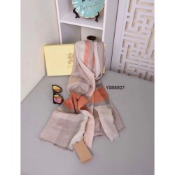Best Check Modal Cashmere and Silk Scarf Apricot