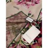 Designer Classic Geranium Double Print Silk Scarf Apricot