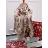 Designer Classic Geranium Double Print Silk Scarf Apricot