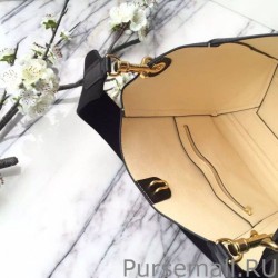 Knockoff Celine Small Sangle Seau Bag In Black Grained Leather