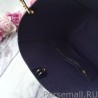 Designer Celine Small Sangle Seau Bag In Navy Grained Leather