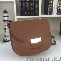 Luxury Celine Small Trotteur Bag In Brown Calfskin