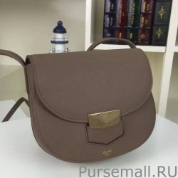 Replicas Celine Small Trotteur Bag In Khaki Grained Calfskin