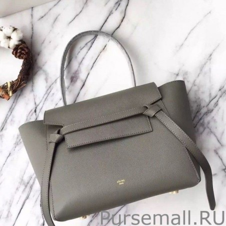 Knockoff Celine Mini Belt Tote Bag In Grey Epsom Leather