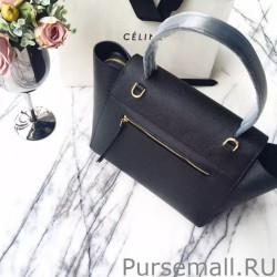 Fashion Celine Mini Belt Tote Bag In Black Epsom Leather