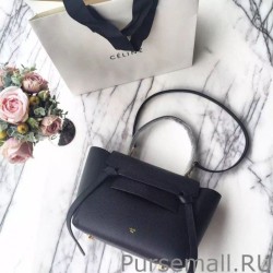 Fashion Celine Mini Belt Tote Bag In Black Epsom Leather