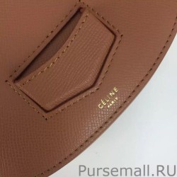 1:1 Mirror Celine Small Trotteur Bag In Brown Grained Calfskin