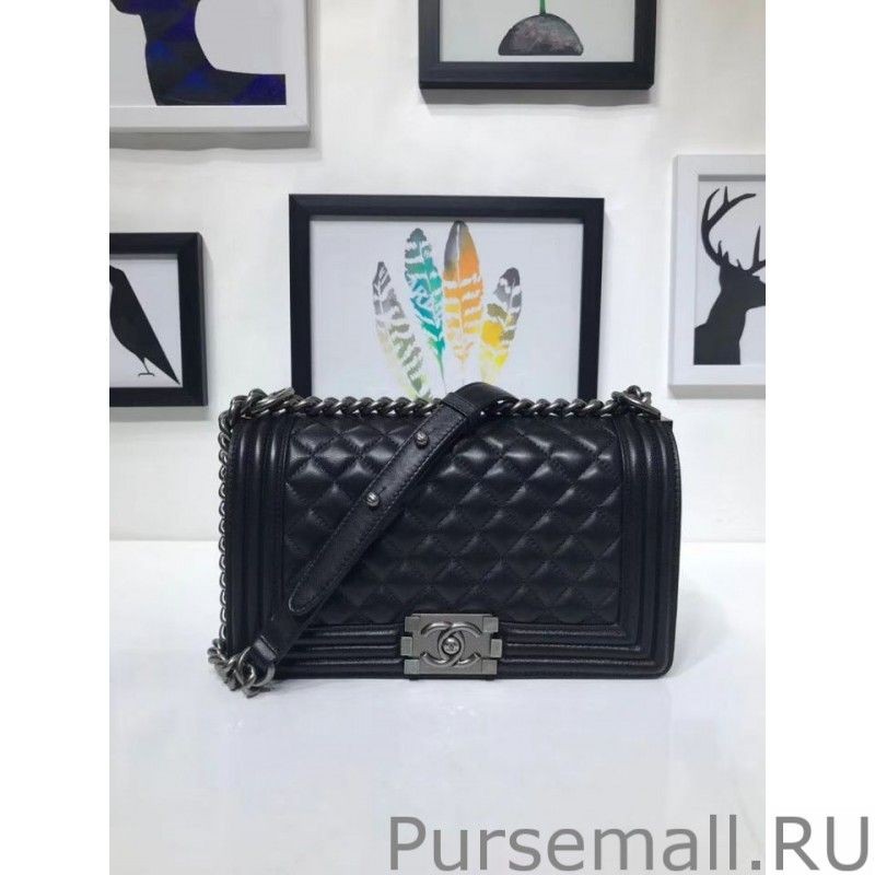 Perfect Boy Classic Flap Bag A67086 Black Silver Hardware