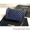 Perfect Boy Classic Flap Bag A67086 Blue Lambskin Leather