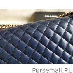 Perfect Boy Classic Flap Bag A67086 Blue Lambskin Leather