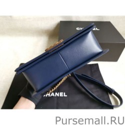 Perfect Boy Classic Flap Bag A67086 Blue Lambskin Leather