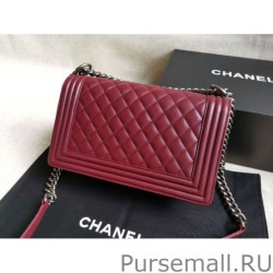 Perfect Boy Classic Flap Bag A67086 Burgundy Lambskin Leather