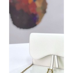 High Christian Dior Saddle Woc Chain Bag M5620 White