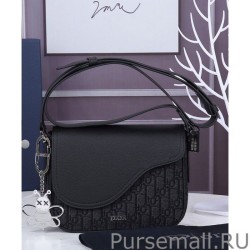 Inspired Christian Dior Mini Saddle Messenger Bag Black