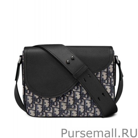 Luxury Christian Dior Mini Saddle Messenger Bag Dark Blue