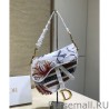 Knockoff Christian Dior Multicolor Saddle Camouflage Embroidered Canvas Bag With Multicolored Flowers White